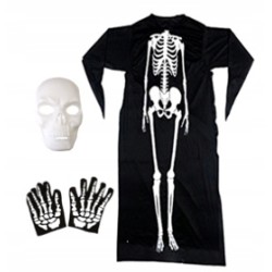 KOSTIUM SZKIELET KOŚCIOTRUP HALLOWEEN +RCZI BIAŁA
