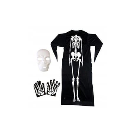 KOSTIUM SZKIELET KOŚCIOTRUP HALLOWEEN +RCZI BIAŁA