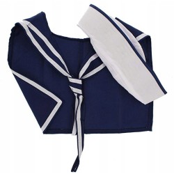 KOSTIUM STRÓJ MARYNARZ MARYNARZA CZAPKA + KOŁNIERZ