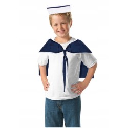 KOSTIUM STRÓJ MARYNARZ MARYNARZA CZAPKA + KOŁNIERZ