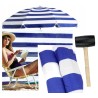 MEGA PARASOL PLAŻOWY 160CM + PARAWAN 12M + MŁOTEK