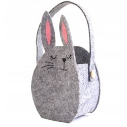 KOSZYK WIELKANOC FILC FILCOWY ZAJĄC SZARY GIRL