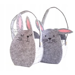KOSZYK WIELKANOC FILC FILCOWY ZAJĄC SZARY GIRL