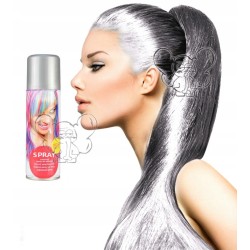 FARBA DO WŁOSÓW SPRAY ZMYWALNA HALLOWEEN SREBRNA