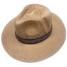 KAPELUSZ LNIANY FEDORA LETNI MĘSKI plażowy duży BEŻ z gumką
