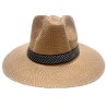 KAPELUSZ LNIANY FEDORA LETNI MĘSKI plażowy duży BEŻ z gumką
