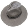 KAPELUSZ LNIANY FEDORA LETNI MĘSKI plażowy  duży popielaty
