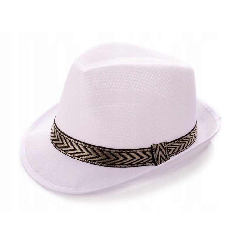 KAPELUSZ JACKSON CAPONE TRILBY FEDORA BIAŁY P-Y