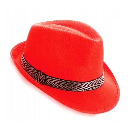 KAPELUSZ JACKSON CAPONE TRILBY FEDORA CZERWONY