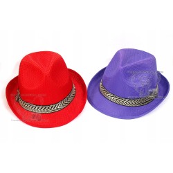 KAPELUSZ JACKSON CAPONE TRILBY FEDORA CZERWONY