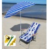 zestaw urlopowy leżak aluminium i parasol plażowy 160cm ze świdrem montaż