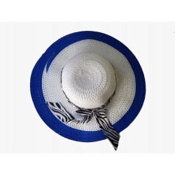 Kapelusz damski plażowy duże rondo kokarda pantera