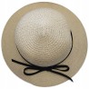 KAPELUSZ damski letni plaża toczek kokarda beż