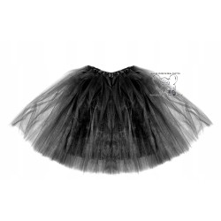 SPÓDNICZKA TIUL tiulowa Z PODSZEWKĄ 40 cm CZARNA 4 warstwy