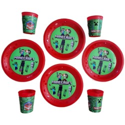 zestaw minecraft talerze kubki licencja wielorazowe,serwetki baner balony8