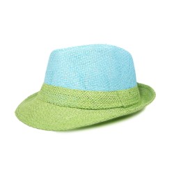 KAPELUSZ letni chłopięcy dziecięcy 52 zielony/nieb