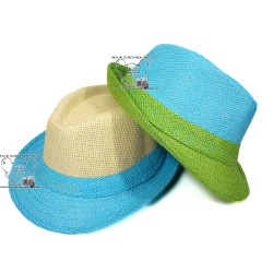 KAPELUSZ letni chłopięcy dziecięcy 52 zielony/nieb