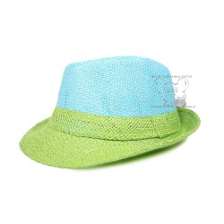 KAPELUSZ letni chłopięcy dziecięcy 52 zielony/nieb