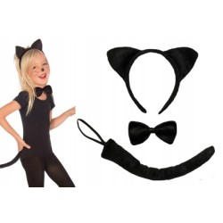 STRÓJ KOSTIUM KOT KOTA CAŁY CZARNY KOTEK 30CM B/P