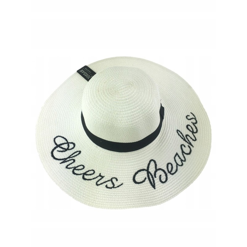 KAPELUSZ damski PLAŻOWY CHEERS BEACHES BIAŁY R. 57