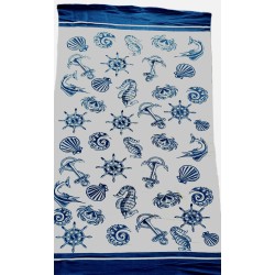 RĘCZNIK PLAŻOWY muszle ryby marynistyczny SZYBKOSCHNĄCY 70X140