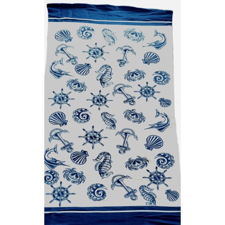 RĘCZNIK PLAŻOWY muszle ryby marynistyczny SZYBKOSCHNĄCY 70X140