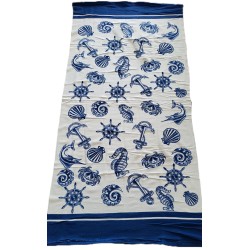 RĘCZNIK PLAŻOWY muszle ryby marynistyczny SZYBKOSCHNĄCY 70X140