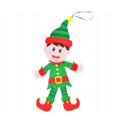 ELF ŚWIĄTECZNY Z FILCU NA ŚCIANĘ DRZWI OKNO 53 CM