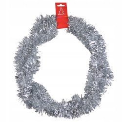 ŁAŃCUCH CHOINKOWY SREBRNY TRADYCYJNY 200CM ŚR 6CM