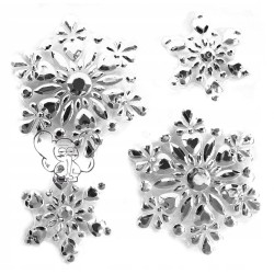 NAKLEJKI OKNO METALICZNE ŚNIEŻKI 4SZT DUŻE CRISTAL