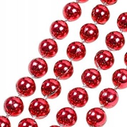 KORALE na CHOINKĘ perełki ŁAŃCUCH girlanda CZERWONY święta 600 CM święta,