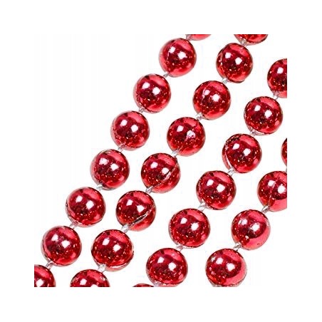 KORALE na CHOINKĘ perełki ŁAŃCUCH girlanda CZERWONY święta 600 CM święta,