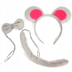 STRÓJ MYSZ MYSZKA MYSZKI SZARA USZY OGON MUSZKA