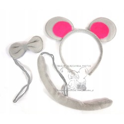 STRÓJ MYSZ MYSZKA MYSZKI SZARA USZY OGON MUSZKA