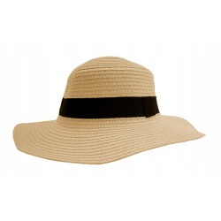 KAPELUSZ PLAŻOWY damski LETNI toczek beż z regulacją