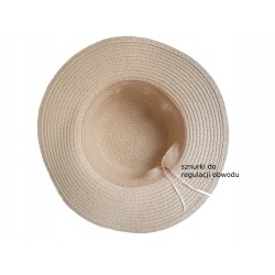 KAPELUSZ PLAŻOWY damski LETNI toczek beż z regulacją