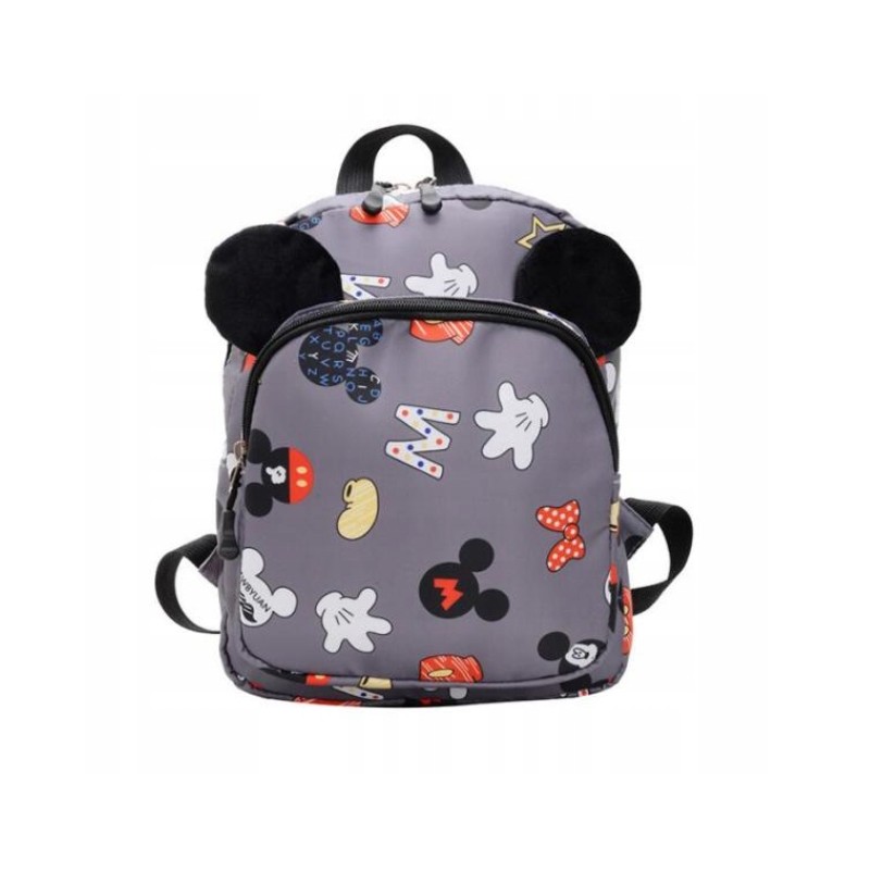 PLECAK SZKOLNY MYSZKA MIKI MICKEY MOUSE USZY SZARY