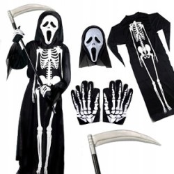 KOSTIUM KRZYK KOŚCIOTRUP SCREAM HALLOWEEN 4EL TRUP 134 140 146 152 158