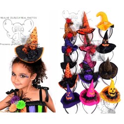 kapelusz CZAROWNICY opaska HALLOWEEN RÓŻ PAJĘCZYNA