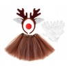 KOSTIUM RENIFER JELONEK ROGI KK + SPÓDNICA 40cm + RĘKAWICZKI + NOS RUDOLF