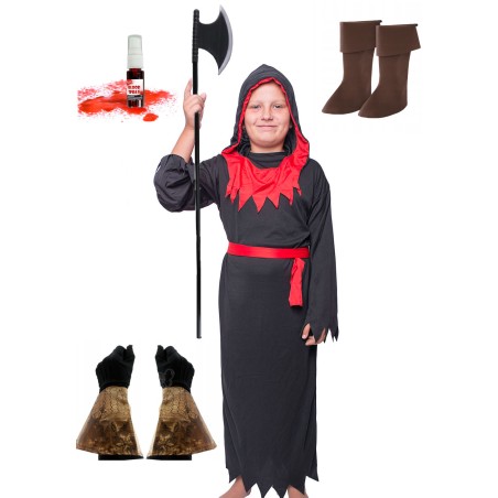 kat halloween full zestaw 6 el. topór rękawice krew nakł buty M