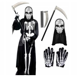 kostium śmierć chrom kościotrup halloween 4el szkielet