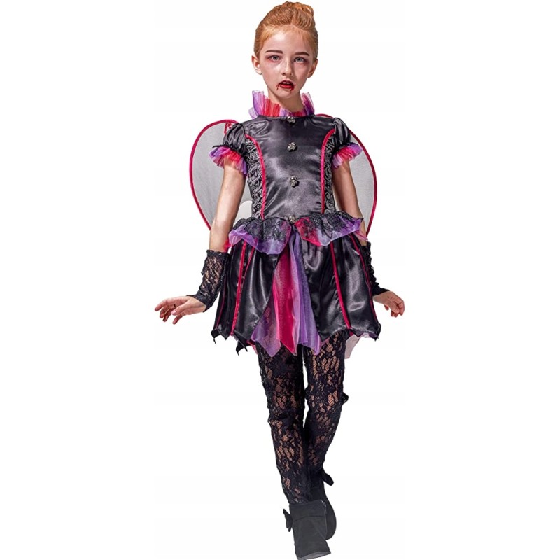 KOSTIUM WAMPIR WAMPIRZYCA mała skrzydła NIETOPERZ IKALI 116