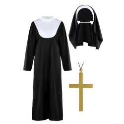 Kostium  zakonnica halloween +krzyż 3el