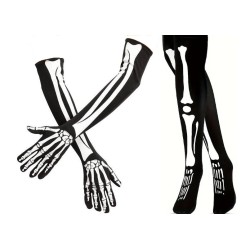 PODKOLANÓWKI plus rękawiczki za łokieć szkielet kościotrup halloween
