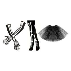 KOSTIUM śmierci KOŚCIOTRUP 40cm podszewka 3el podkolanówki rękawiczki  mega