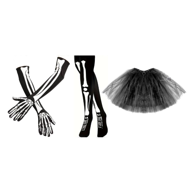 KOSTIUM śmierci KOŚCIOTRUP 40cm podszewka 3el podkolanówki rękawiczki  mega