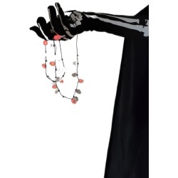 KOSTIUM 8el ŚMIERCI maska peleryna kosa rajstopy rękawiczki naszyj spód