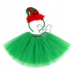 KOSTIUM ELF ELFKA OPASKA CEKIN + SPÓDNICZKA ZI40CM