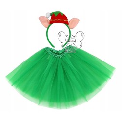 KOSTIUM ELF ELFKA OPASKA z uszami SPÓDNICZKA Z40CM